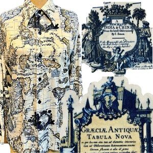 VINTAGE 70s‎ Sears Johnny Miller disco dagger collar button down shirt polyester